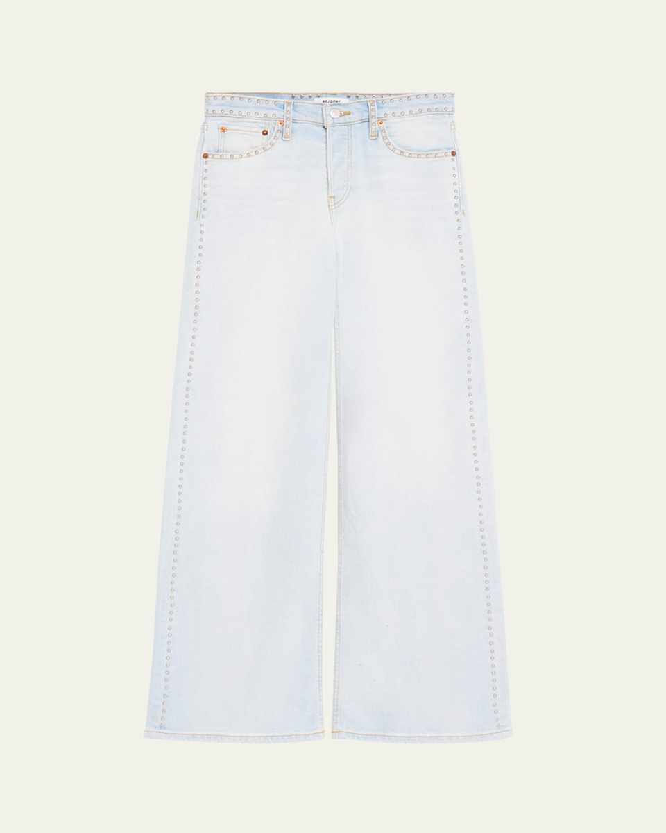 Studded Wide-Leg Jeans